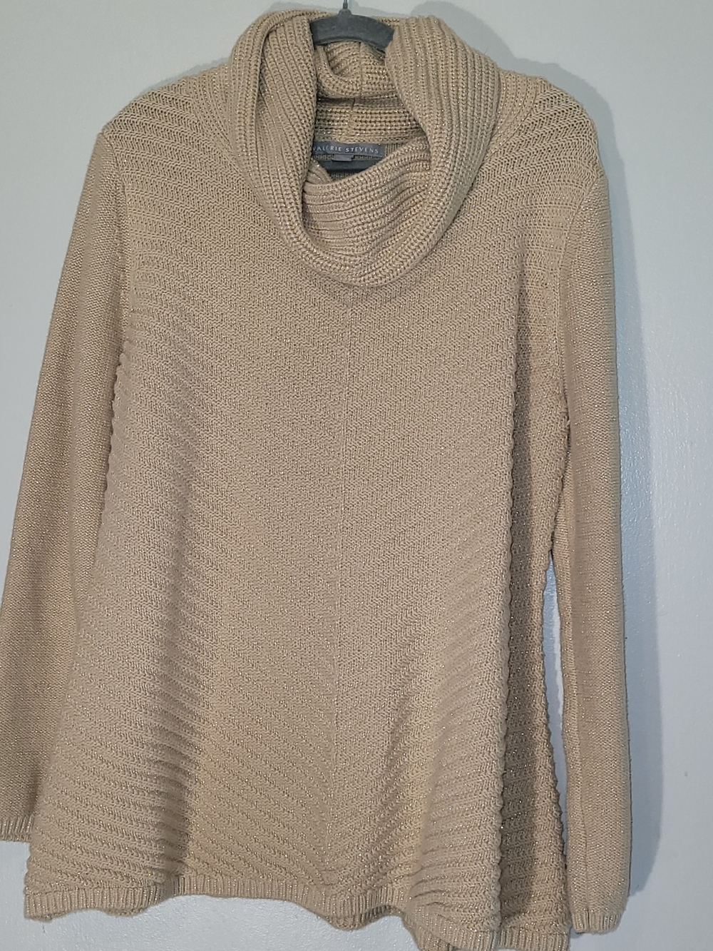 Valerie Stevens Taupe Cowl Neck Sweater